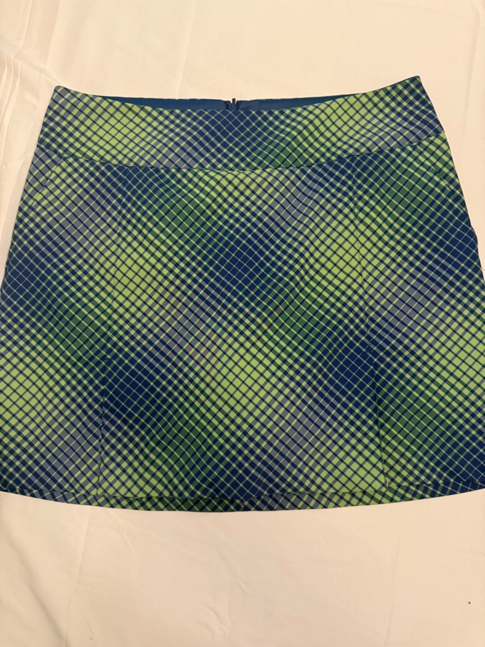 Nike Blue and Green Plaid Mini Skirt
